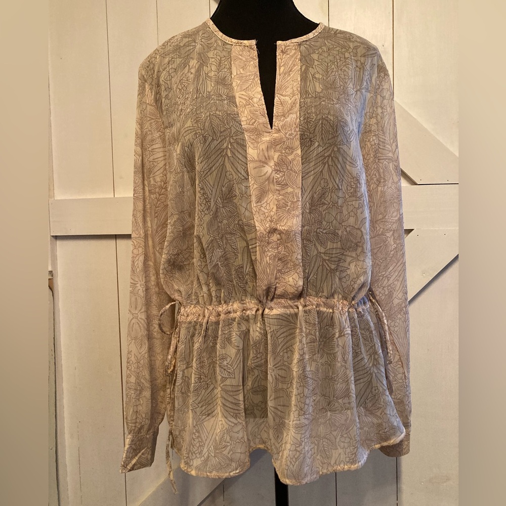 H&M Sheer Top with Drawstring.